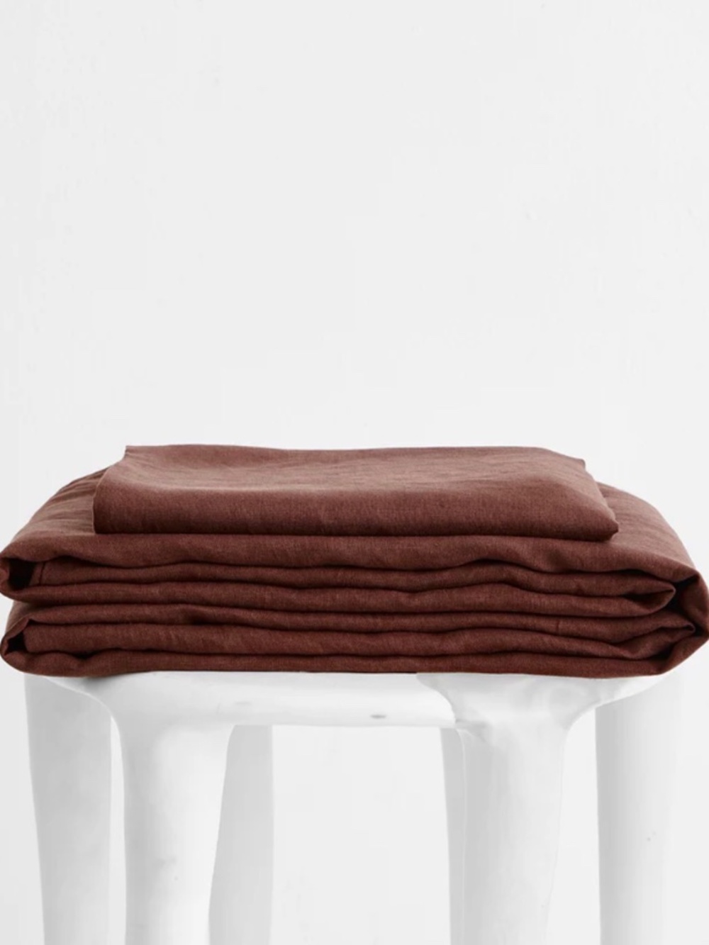 NWT Bed Threads 100% Flax Linen KING Flat Sheet 2 Pillowcases